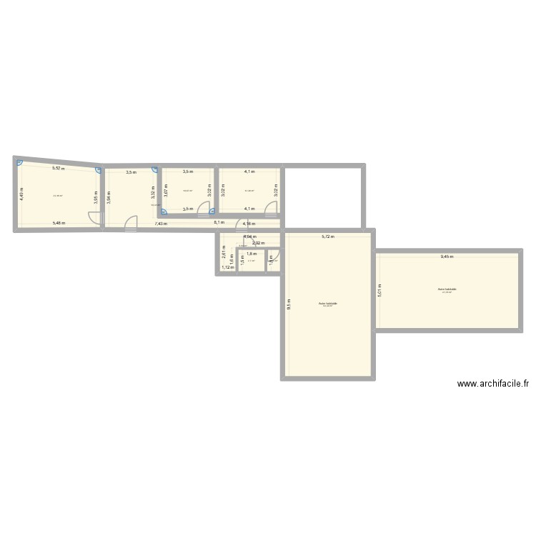 la preze. Plan de 9 pièces et 177 m2