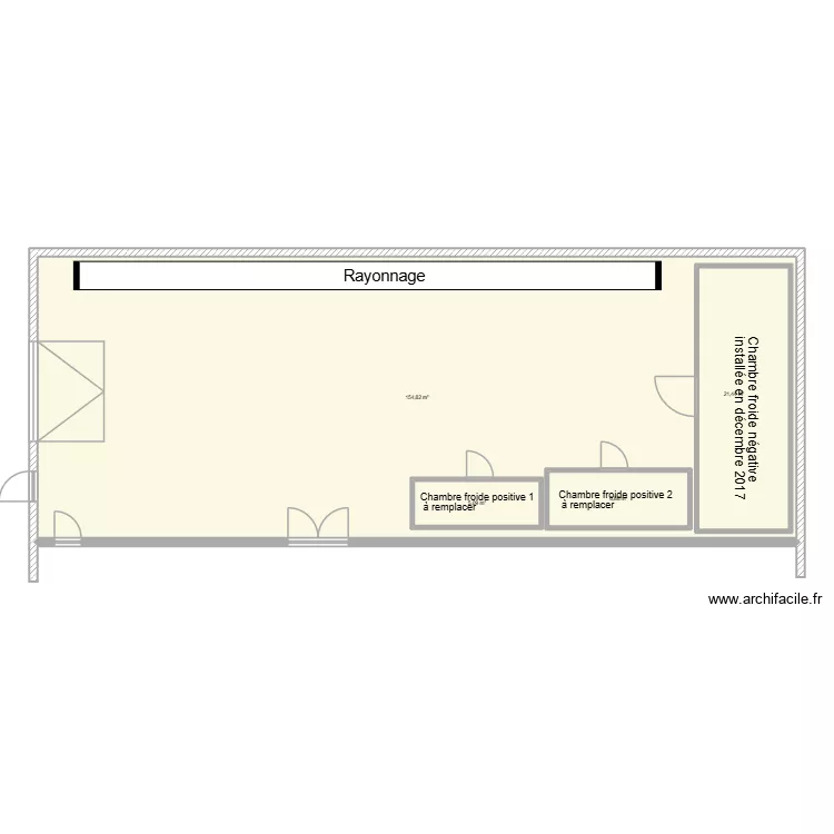 chambres froides ST Quentin. Plan de 4 Pièces et 226 m²