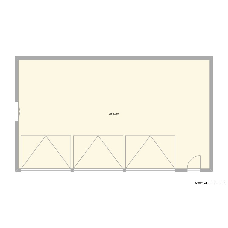 plan garage. Plan de 1 pièce et 76 m2