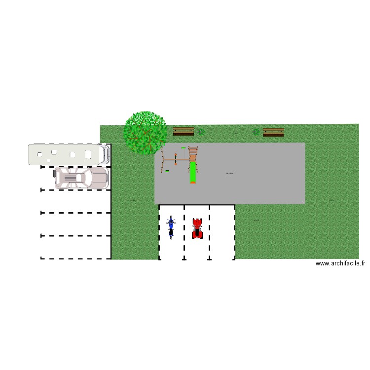 mike tyson. Plan de 1 pièce et 66 m2