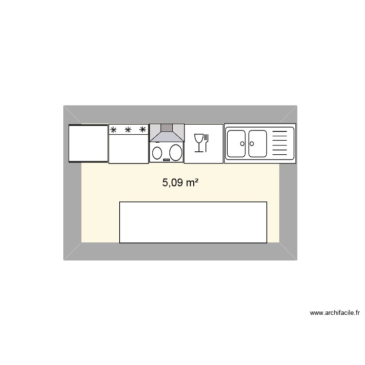 Cuisine. Plan de 0 pièce et 0 m2 Cuisine. Plan de 0 pièce et 0 m2
