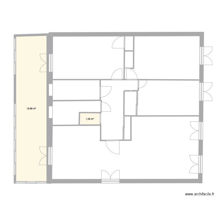 rento. Plan de 2 pièces et 21 m2