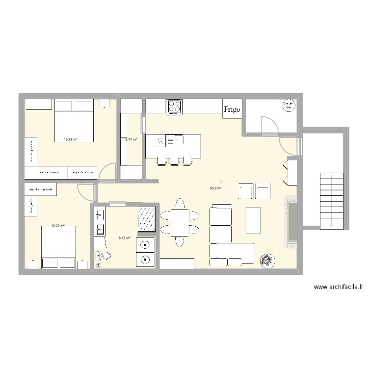 Plan 2025-10-31. Plan de 5 pièces et 90 m2