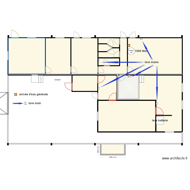 GAEC la Marmitte lave mains. Plan de 15 pièces et 216 m2