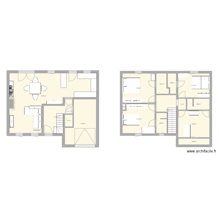 chaumont. Plan de 16 pièces et 161 m2
