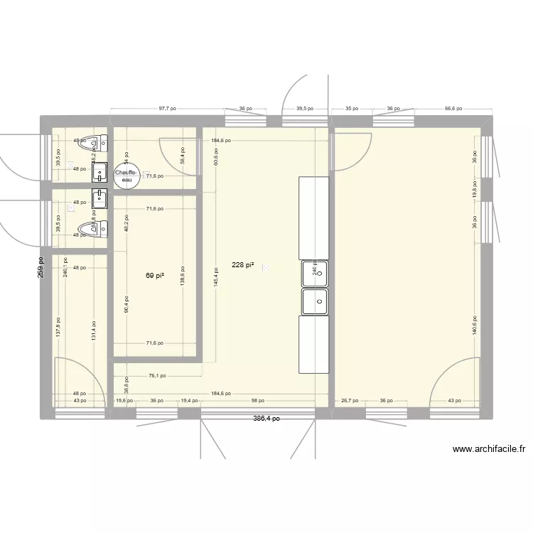 Potager santé rdc. Plan de 4 et 54 m² Potager santé rdc. Plan de 4 et 54 m²
