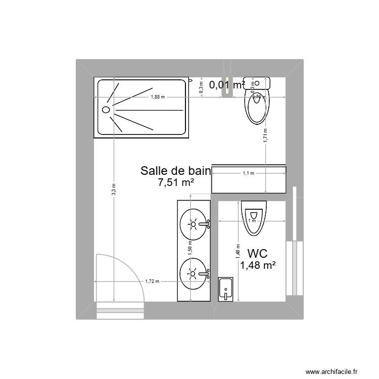 Ste Foy - SDB projet 3. Plan de 0 pièce et 0 m2