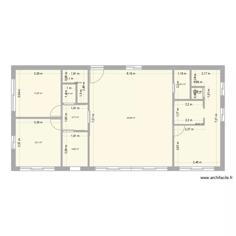 Plan 1 esquisse. Plan de 10  et 106 m²