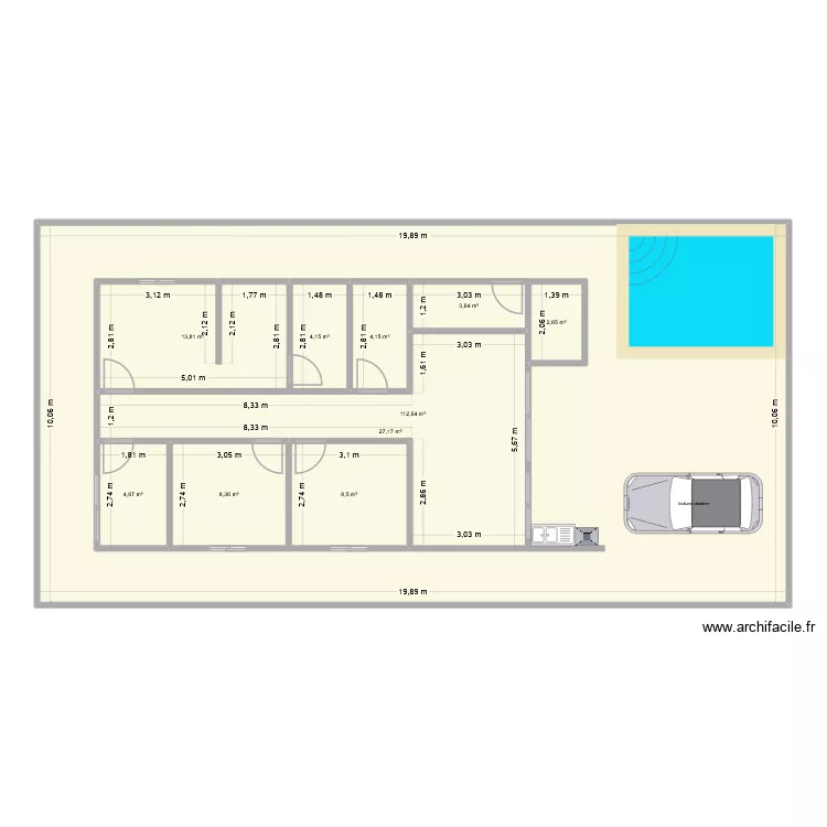 casa 10x20 v2. Plan de 10  et 278 m²