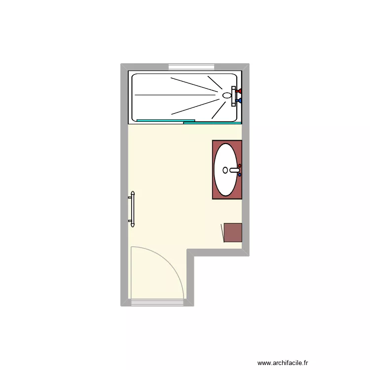 Sdb Guillard 2. Plan de 1 Pièce et 5 m² Sdb Guillard 2. Plan de 1 Pièce et 5 m²