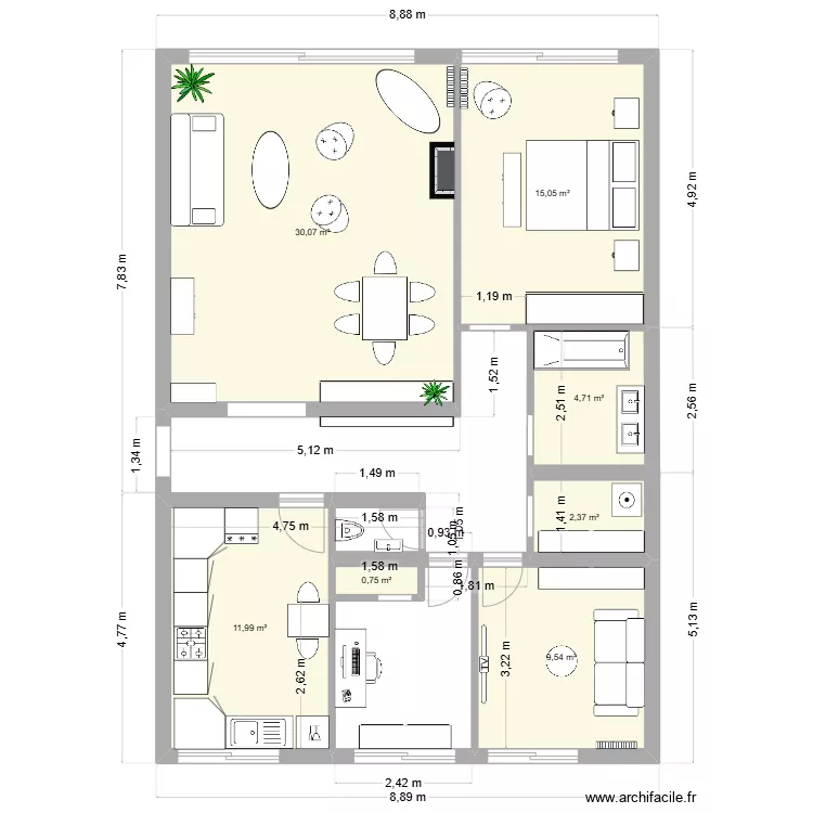 Appt Pierre curie 4. Plan de 