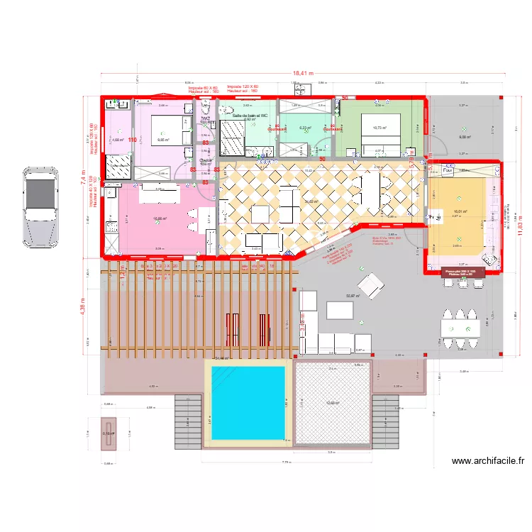 Villa Cocotte Ducos cata 1 bis. Plan de Villa Cocotte Ducos cata 1 bis. Plan de