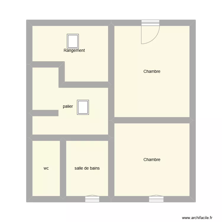 DENIS Patricia &eacute;tage &eacute;tat initial. Plan de 6  et 46 m²