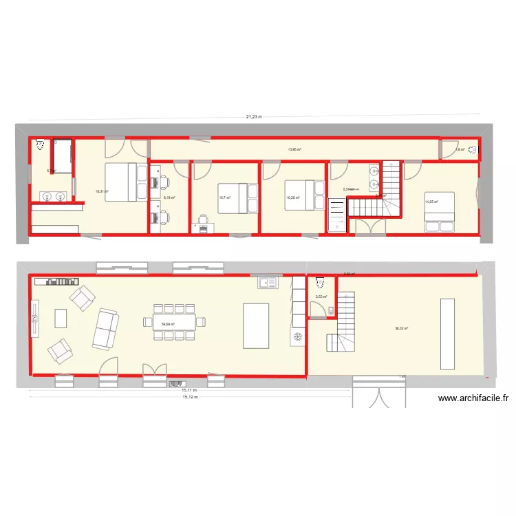 gaetan rdc. Plan de 15 Pièces et 190 m² gaetan rdc. Plan de 15 Pièces et 190 m²