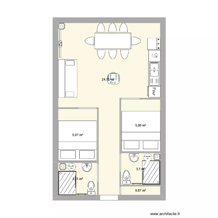 test2. Plan de 6  et 42 m²