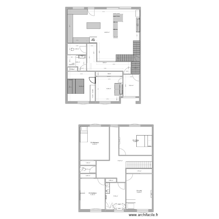 las cobas niv 0. Plan de 21 pièces et 177 m2