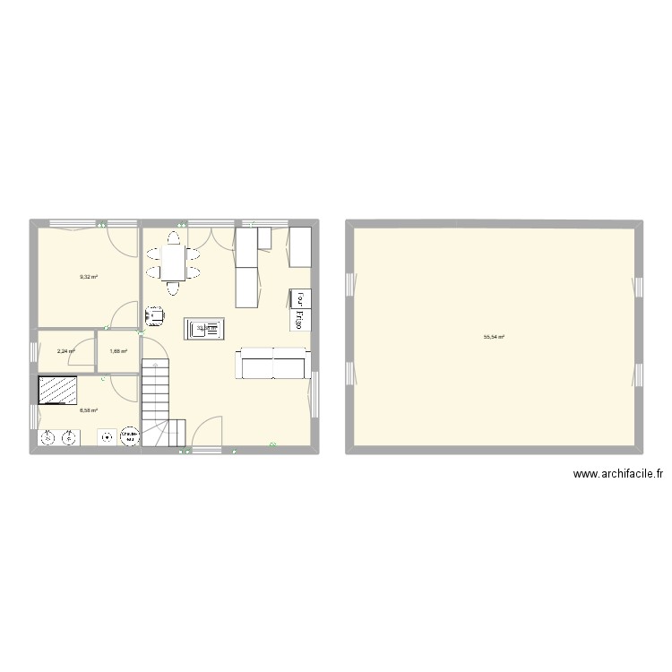 hallate 2. Plan de 6 pièces et 109 m2