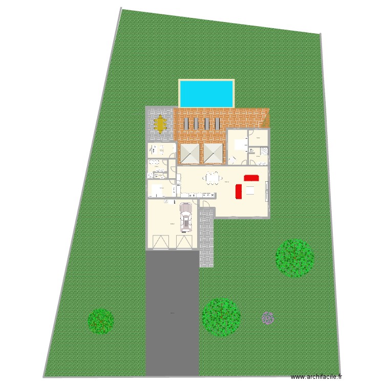 Maison 70. Plan de 8 pièces et 223 m2