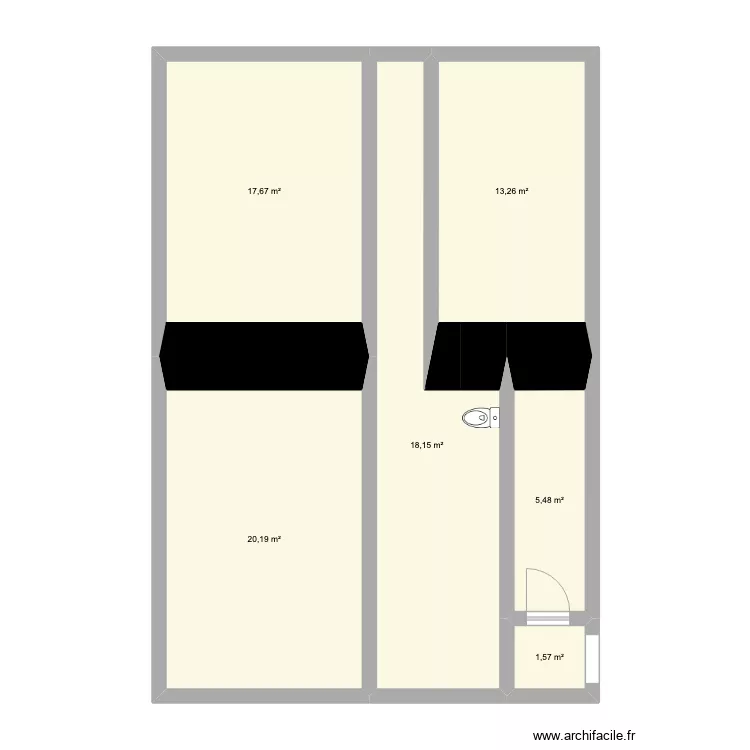 CAVES FB DU TEMPLE_SURFACE M2. Plan de 