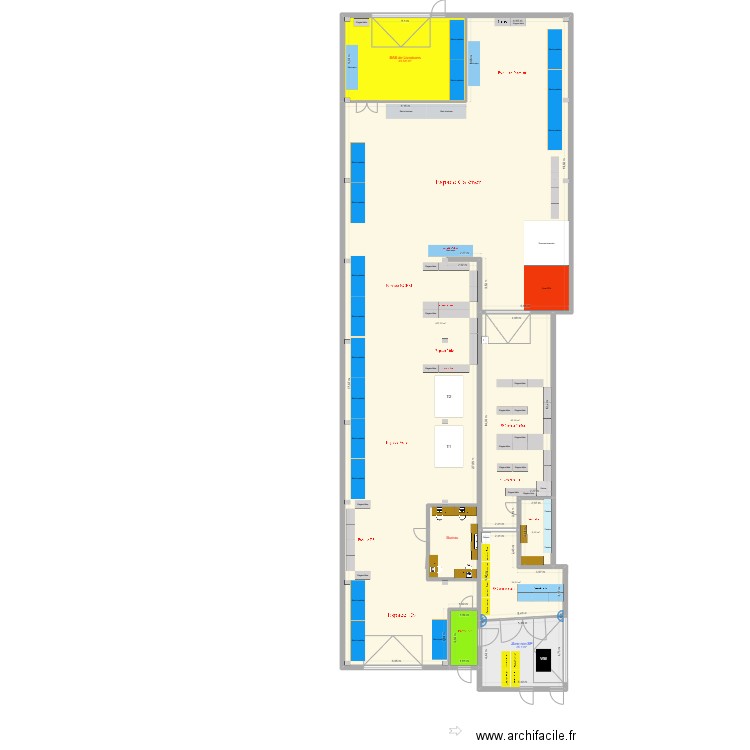 SP Jemelle V2. Plan de 6 pièces et 624 m2