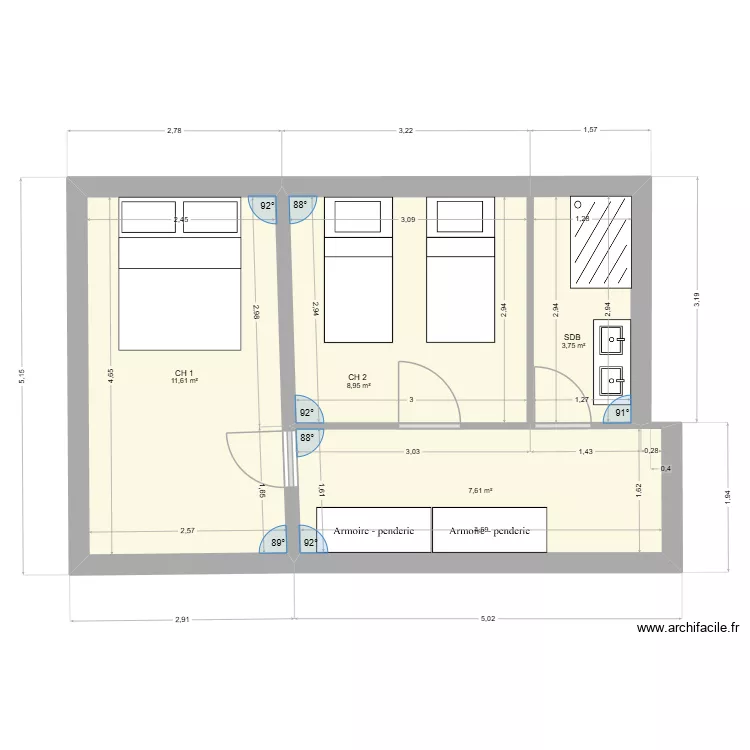 MAISON 1. Plan de 4 et 32 m² MAISON 1. Plan de 4 et 32 m²