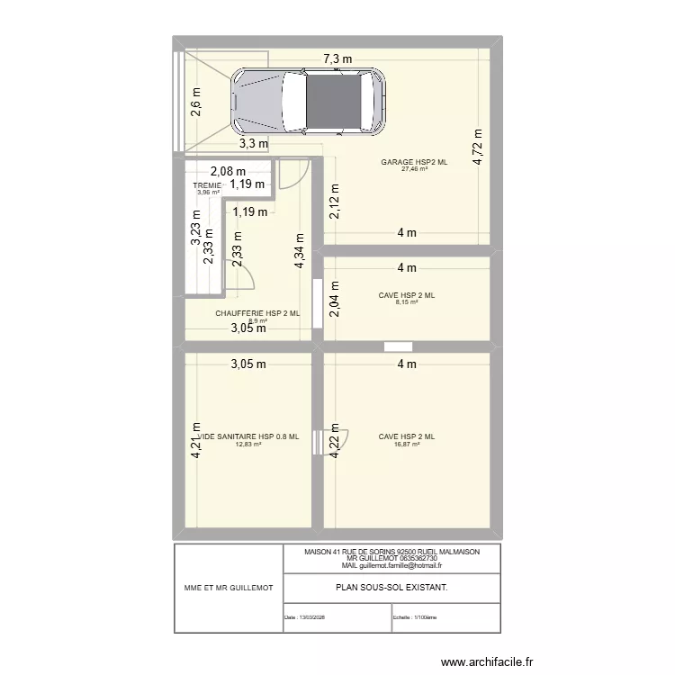 41 SORINS EXISTANT SOUS-SOL. Plan de 21 et 238 m² 41 SORINS EXISTANT SOUS-SOL. Plan de 21 et 238 m²