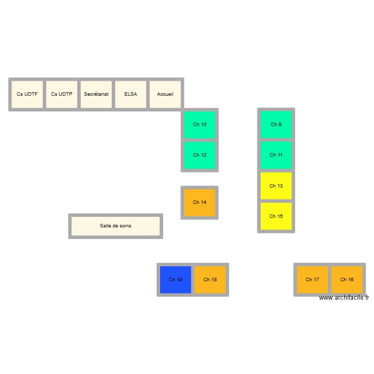 M6 ICO. Plan de 17 pièces et 164 m2