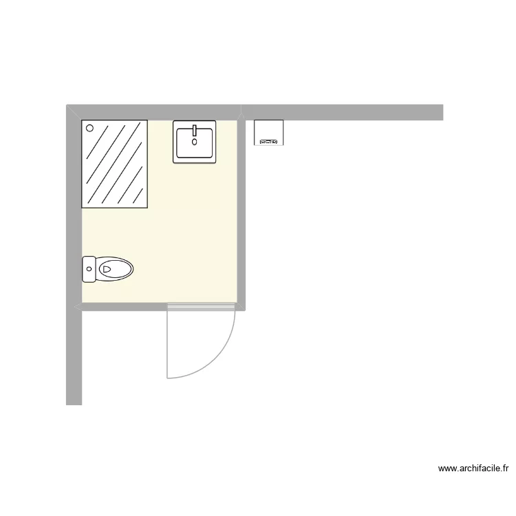 WC et arri&egrave;re cuisine G modifi&eacute; bis bis 2. Plan de 1 pièce et 5 m²