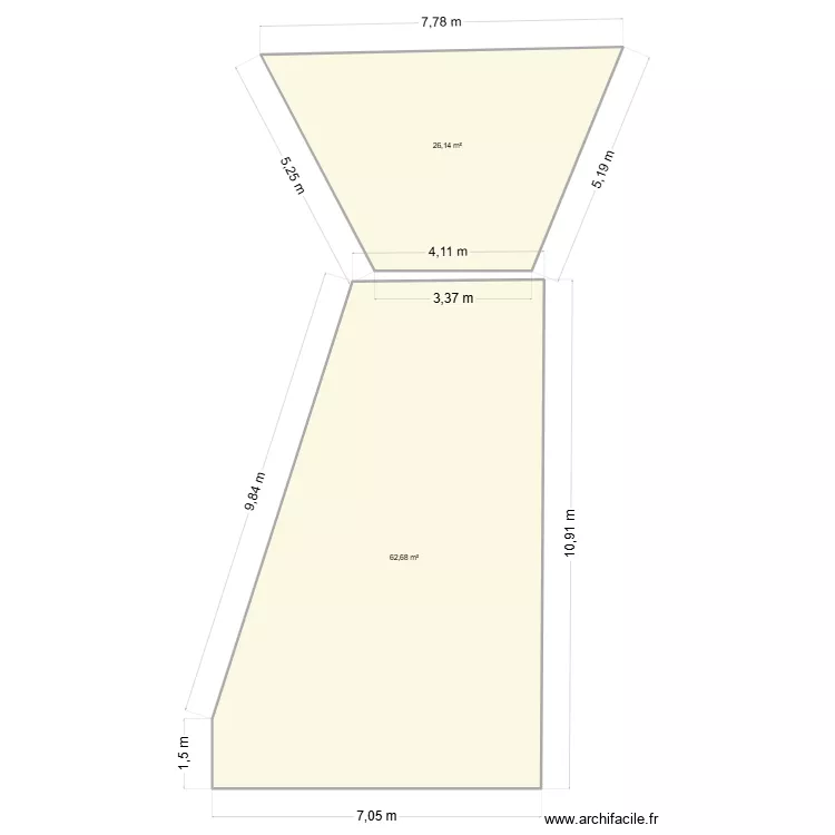 Nou Laroque des Alberes. Plan de 2 et 89 m² Nou Laroque des Alberes. Plan de 2 et 89 m²