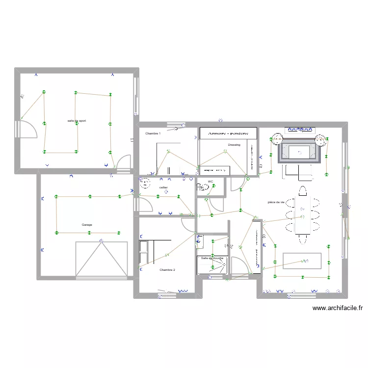 raches. Plan de 9  et 176 m²