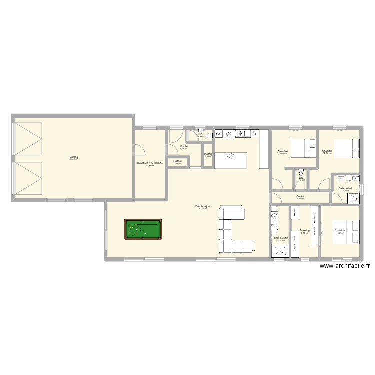 plan 2. Plan de 15 pièces et 211 m2