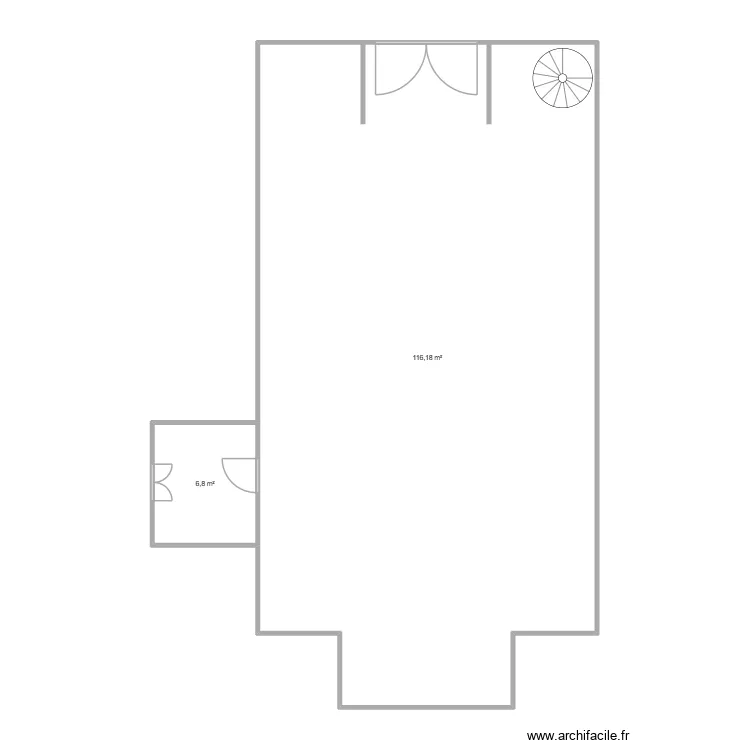 Esquisse Eglise de St Pierre les Aubagne. Plan de 2  et 123 m²