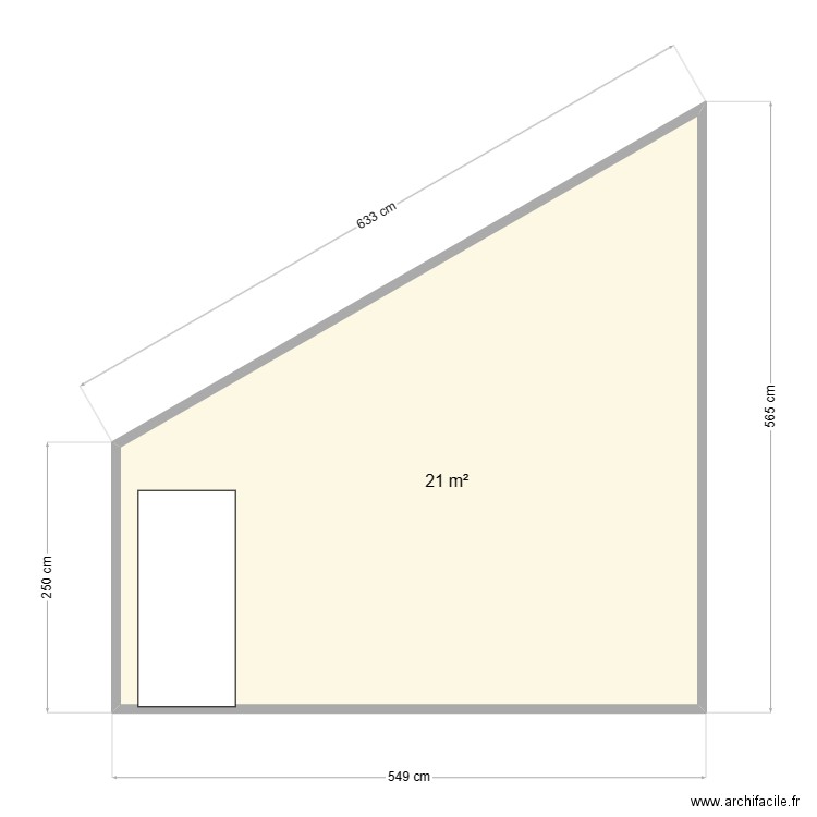 facade nord. Plan de 1 pièce et 21 m2