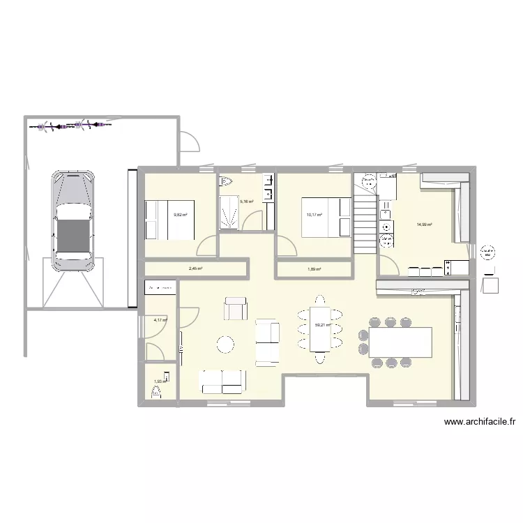dessin 20 fevrier. Plan de 9  et 110 m²