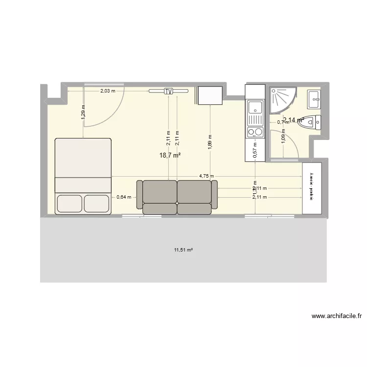 studio_01. Plan de 2 et 21 m² studio_01. Plan de 2 et 21 m²