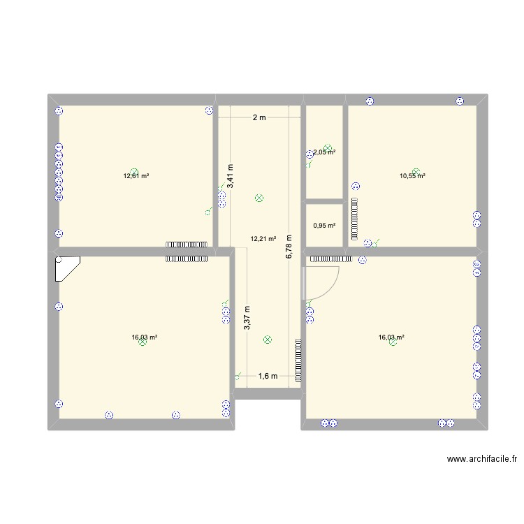 kerscouarnec. Plan de 7 pièces et 70 m2