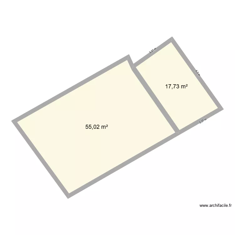 chantier M Jeanne Sylvain. Plan de 2  et 73 m²