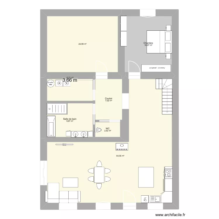 Etraye. Plan de 8  et 133 m²