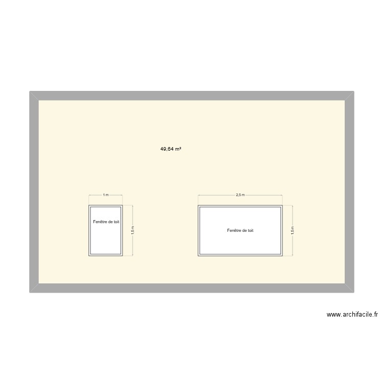 toiture 1. Plan de 1 pièce et 50 m2