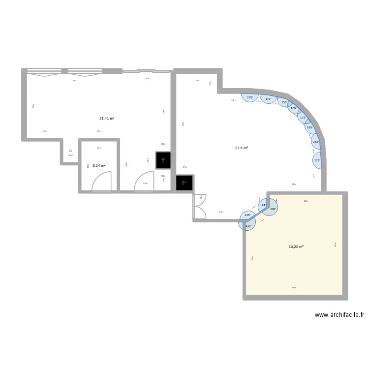 113. Plan de 6 pièces et 69 m2