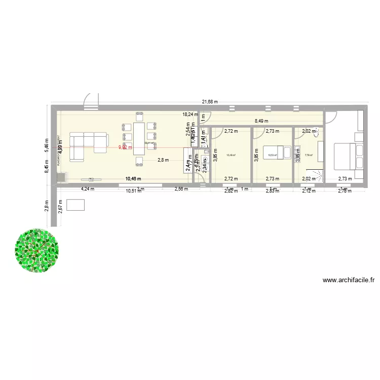 RENOVATION ECURIES 5 (01 09 26). Plan de 5 Pièces et 88 m²