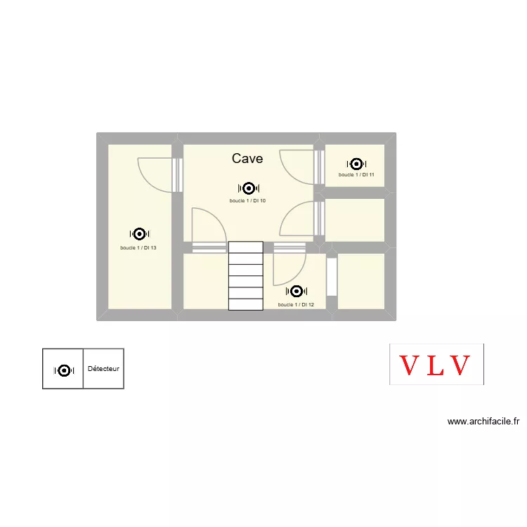 menuiserie  ganshoren cave. Plan de 5  et 22 m²
