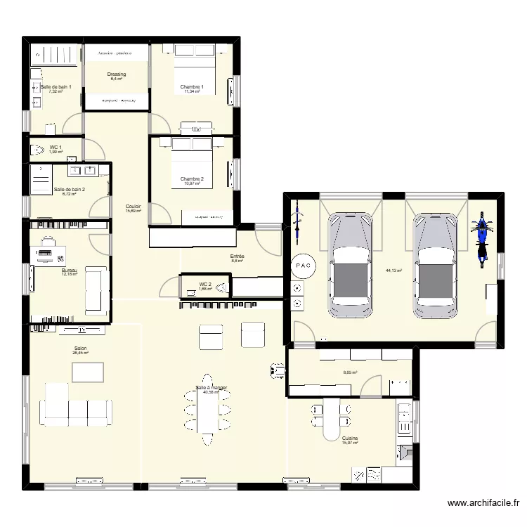 maison 10 FESSEL. Plan de 15  et 219 m²