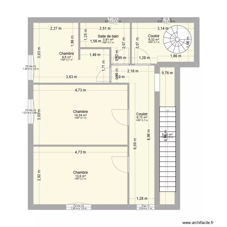 BRUNEAU LOG 1 ETA. Plan de 