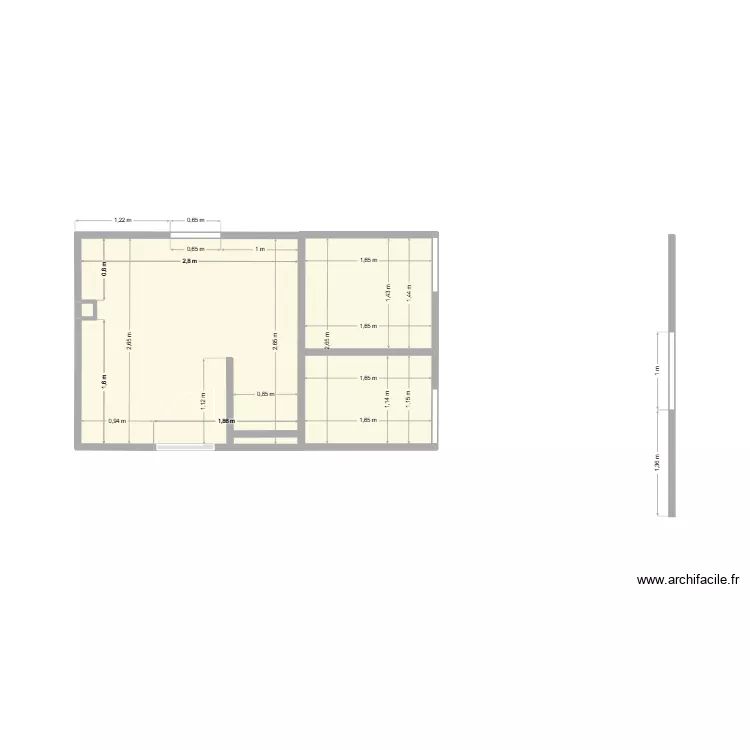SDB m&eacute;tr&eacute;. Plan de 