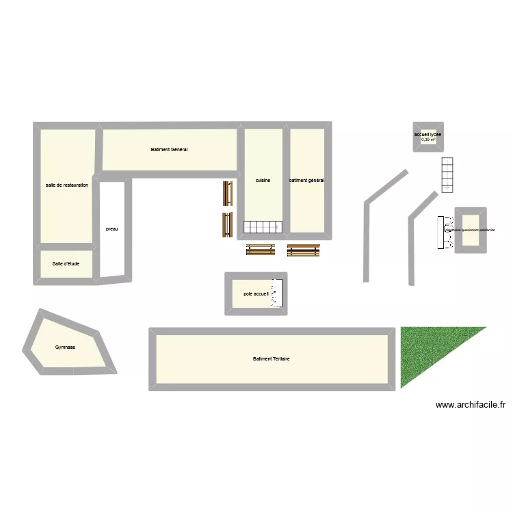 plan jpo lyc&eacute;e. Plan de 11  et 59 m²