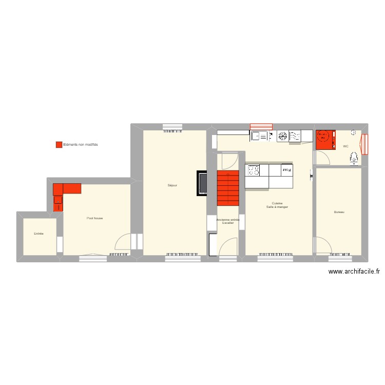 Valencogne  - Plan contrat. Plan de 6 pièces et 79 m2