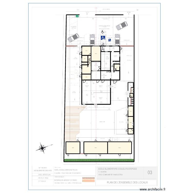 Kawéni maternelle. Plan de 15 pièces et 138 m2