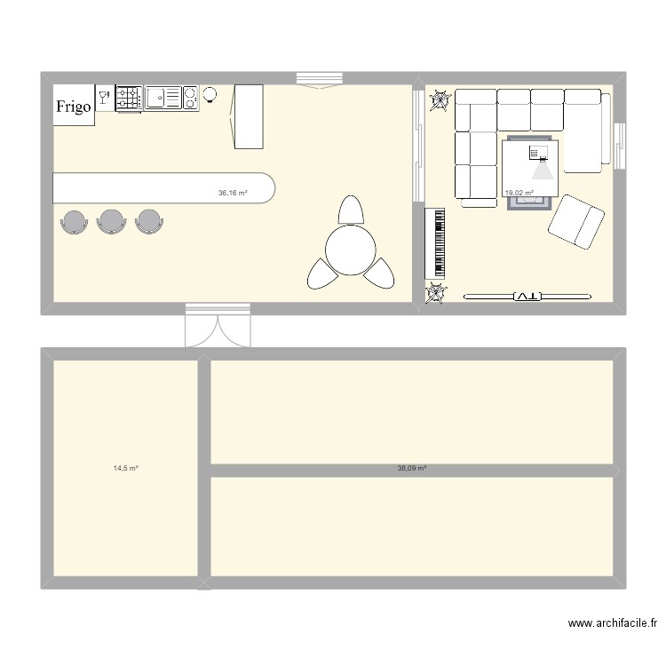 plan 1 loulou et sophie. Plan de 4 pièces et 108 m2