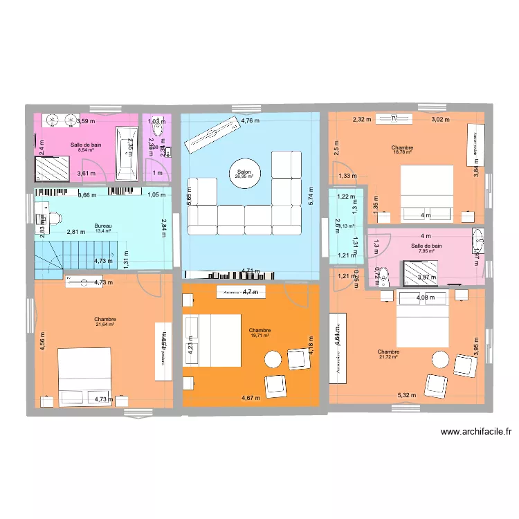 Moulin &eacute;tage escalier quart tournant 2. Plan de 10  et 144 m²